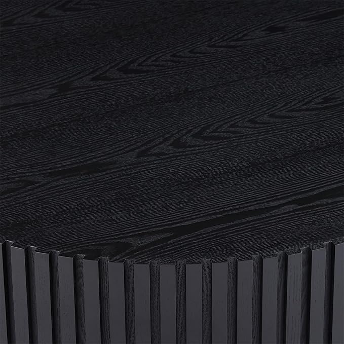 LKTART Round Coffee Table for Living Room, Accent Fluted Drum Coffee Table - Image 3