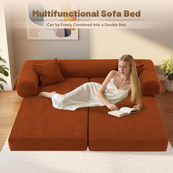 Convertible Futon Sofa Bed, Queen Sleeper Sofa Bed, Compressed Couch in a Box - Image 4