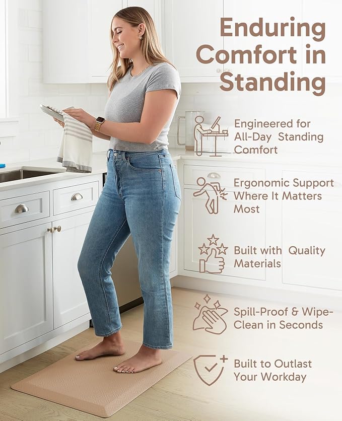 Ophanie Kitchen Mats for Floor, 3/4 Inch Thick Kitchen Rugs, Waterproof - Image 4