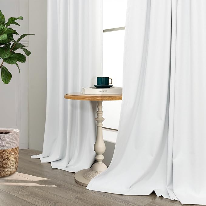 Complete Blackout Curtains White 80 Inches Long Kitchen Curtain Custom Drape - Image 8