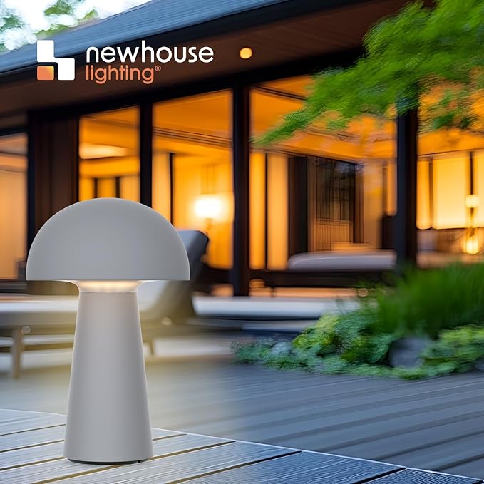 ‎Newhouse Lighting Capri, Fog Gray 2700K Dimmable Cordless USB-C Rechargeable - Image 9