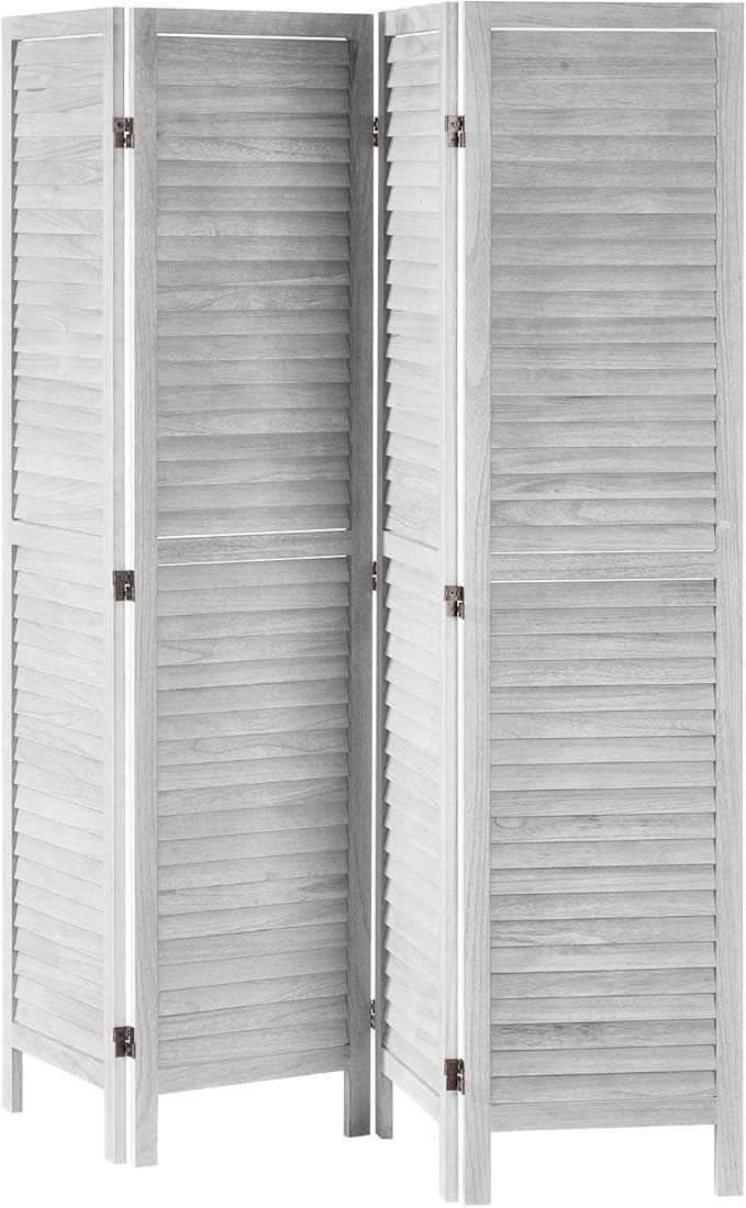 VEVOR Wood Room Divider, 4 Panel Folding Privacy Screen, 66.9 Inches Tall - Image 4