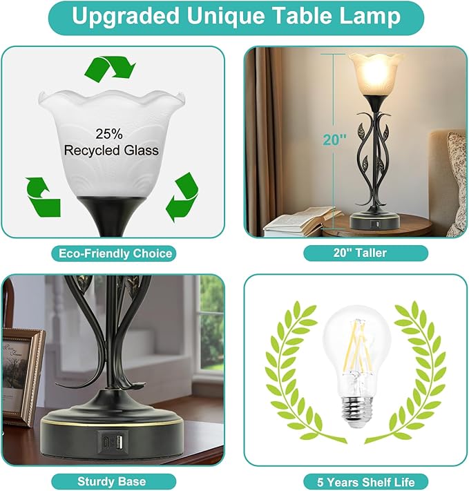Bedside Lamps Set of 2, Table Lamp - Image 5
