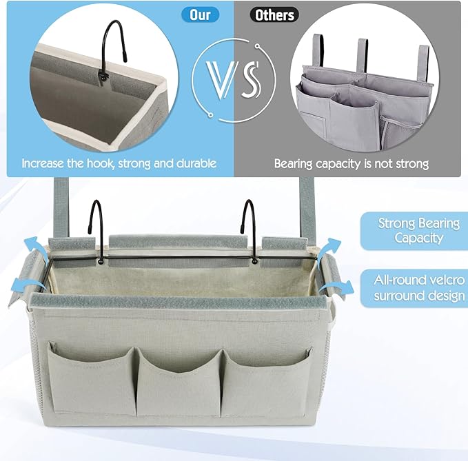 Ozzptuu Bedside Storage Caddy/Bedside Hanging Storage Bag - Image 5