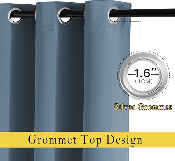 NICETOWN Patio Smoky Blue Curtain Shades - Image 2
