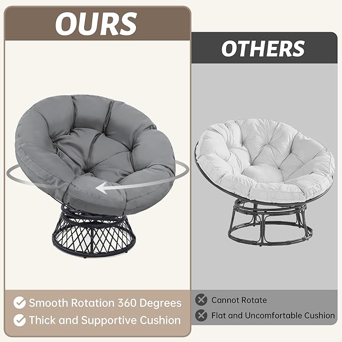 46" Giant Oversized Rattan Papasan Chair - Image 4