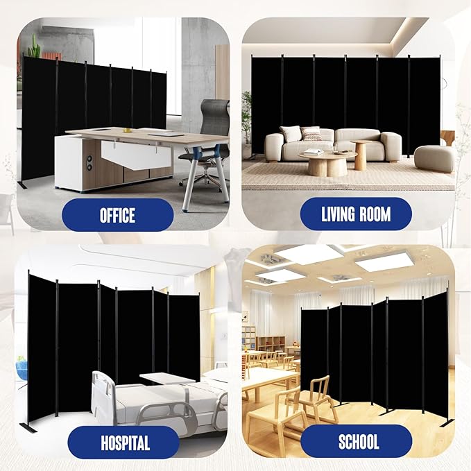 Room Divider and Folding Privacy Screens 6 Panel, 11 Ft Wide Room Partitions - Image 6