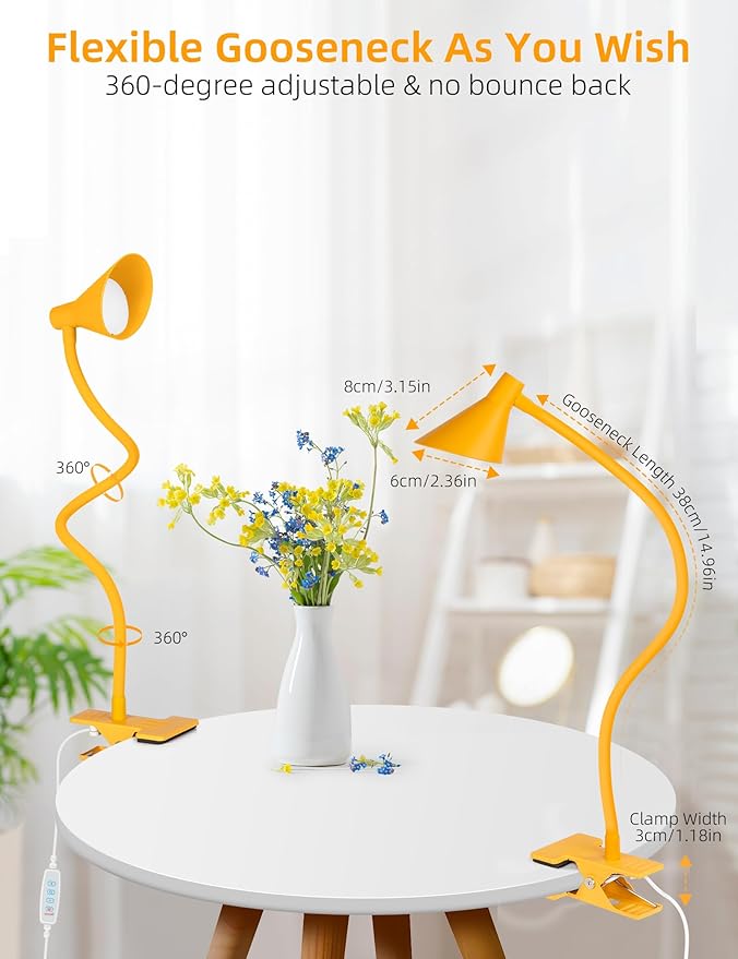 Desk Lamp Clip on Lamp for Bed Headboard LED Reading Light for Bed, 3 Colors 10 - Image 5