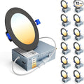 Ensenior 12 Pack 4 Inch LED Recessed Ceiling Light Black, 2700K-5000K 5CCT by Ensenior