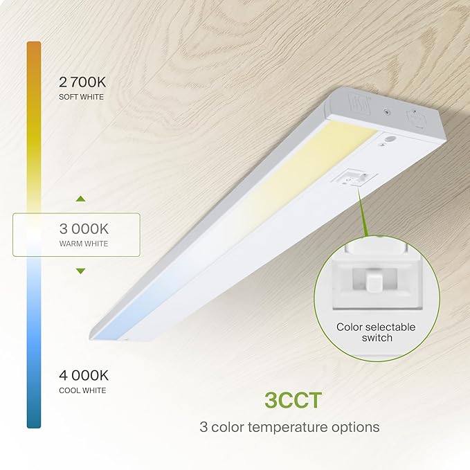 ASD 18 Inch LED Under Cabinet Lighting Plug in or Hardwired, High/Low/Off Switch - Image 6
