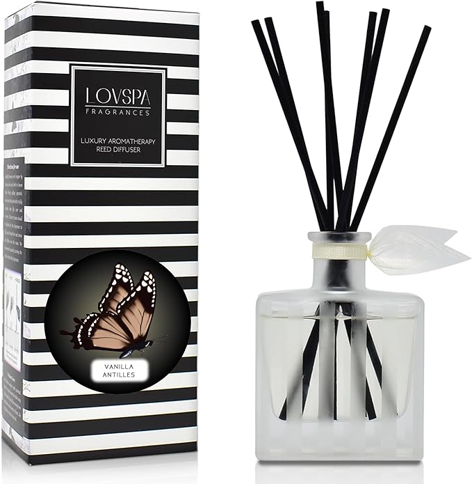 LOVSPA Reed Diffuser Set, Vanilla Antilles Scented Oil Diffuser by LOVSPA