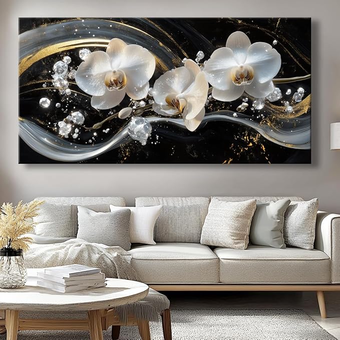 White Orchid Canvas Wall Art - Image 3