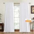 RYB HOME 100% Blackout White Velvet Curtains by RYBHOME