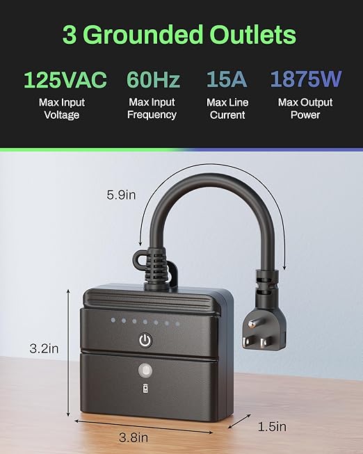 BN-LINK Outdoor Light Timer, Waterproof Plug-in Dusk-to-Dawn Controller - Image 6