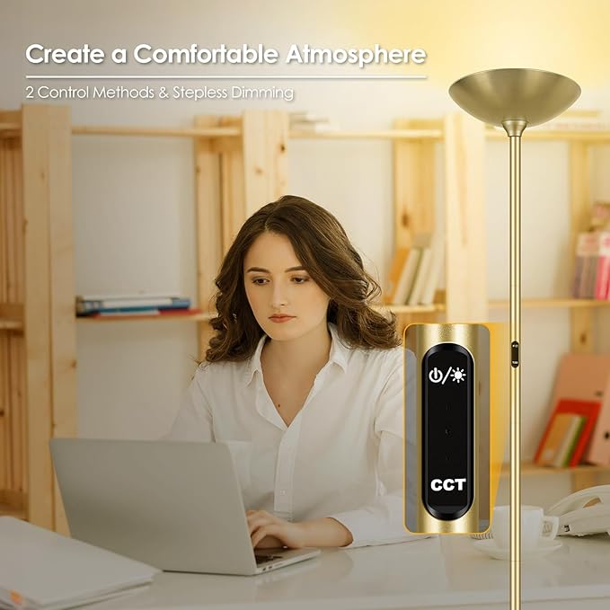 Stepless Dimmable Floor Lamp, 30W 3000LM Super Bright LED Torchiere Floor Lamps - Image 4