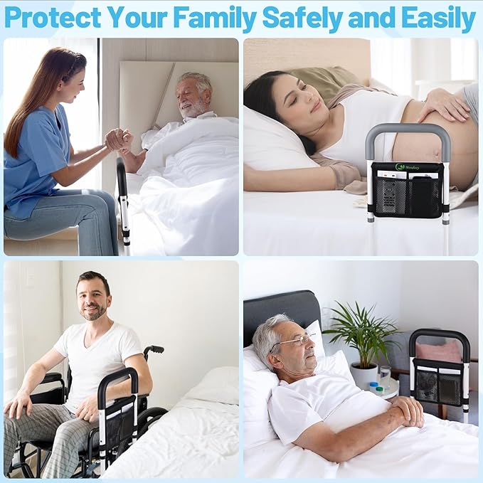 Moodooy Bed Rail for Elderly, Bed railings for Seniors, Sturdy and Stable - Image 6