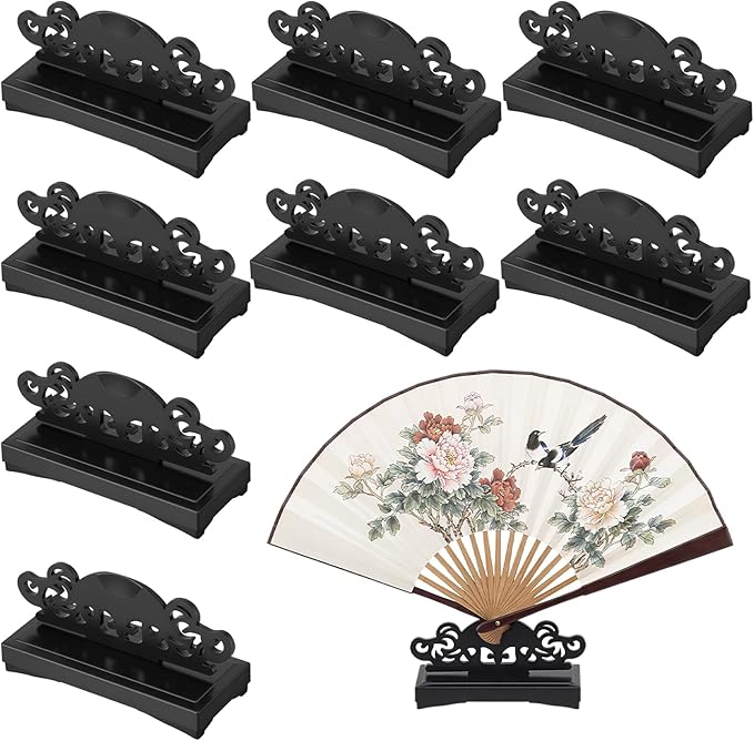 AceOrbit 8 Pcs Fan Stand Holder Plastic Hand Fan Display Stand Base Japanese by Unknown