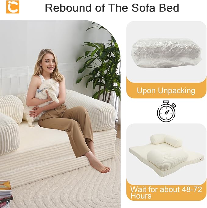 COMAX Folding Sofa Bed Queen, Foldable Couch Bed, Fold Out Futon Chair Sleeper - Image 9