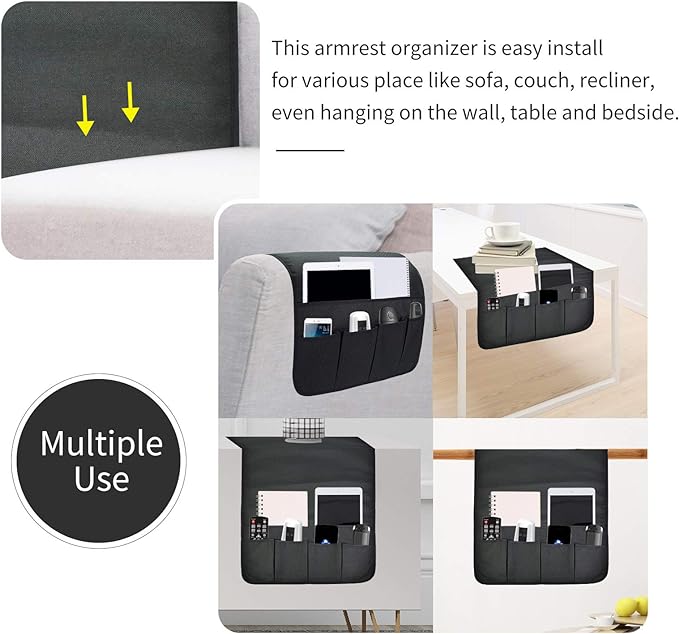 SYSOV Sofa Armrest Organizer, Remote Control Holder - Image 5