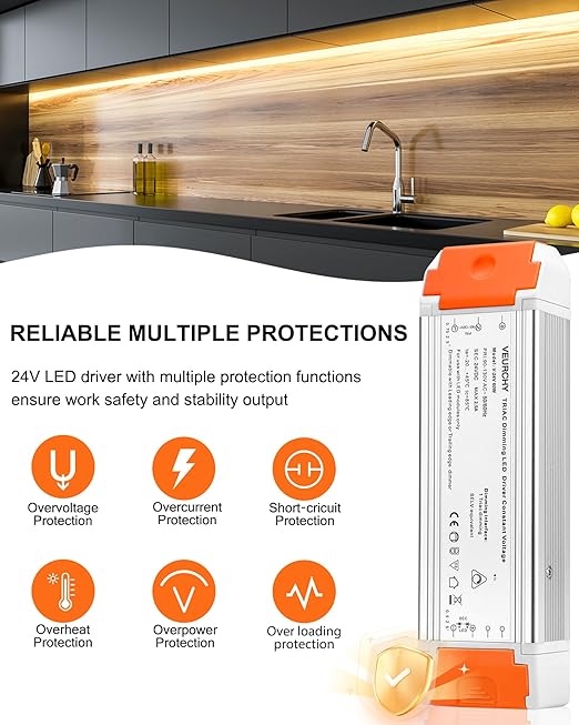 24V Dimmable LED Driver, 60 Watt Dimmable LED Power Supply AC 120V to DC 24V - Image 6