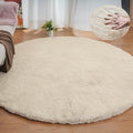 Round Rugs 8ft Shag Washable Fluffy Area Rugs by ORINOVA
