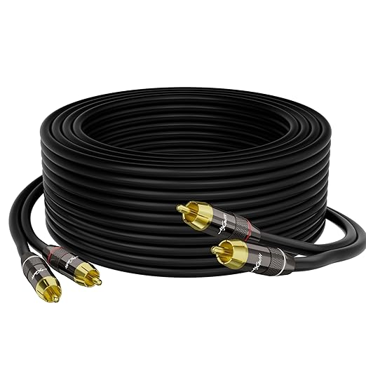 RCA Cable 3 FT, 2RCA to 2RCA Stereo Audio Cable, 【Zinc Alloy Shells, by Mygatti