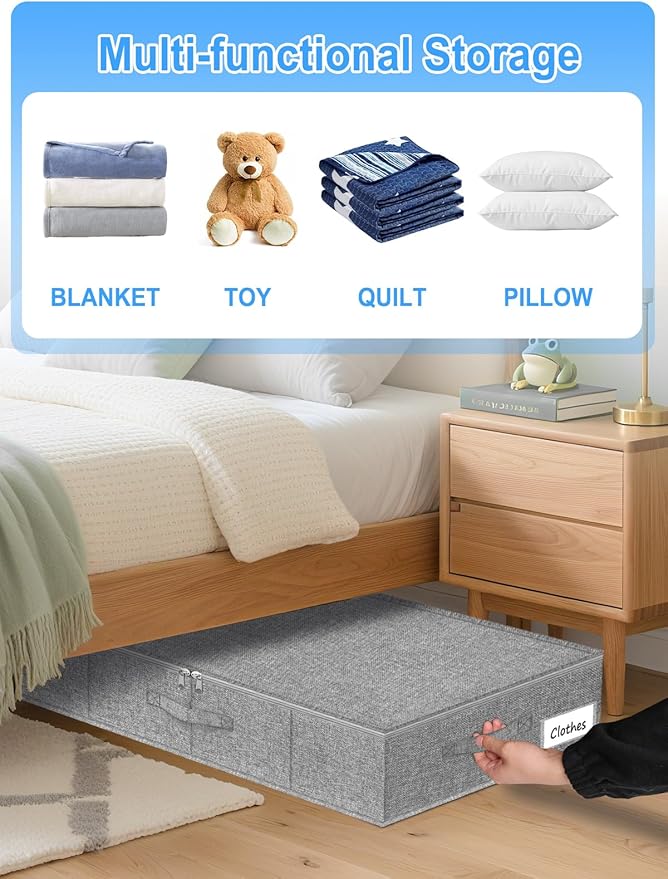 Under Bed Storage Container, Large Under-Bed Clothes Organizer - Image 5