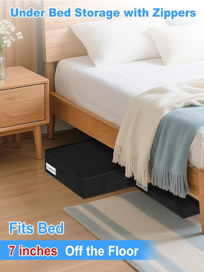 Under Bed Storage Bags with Zipper, 7 Inch Tall Underbed Storage Containers - Image 4
