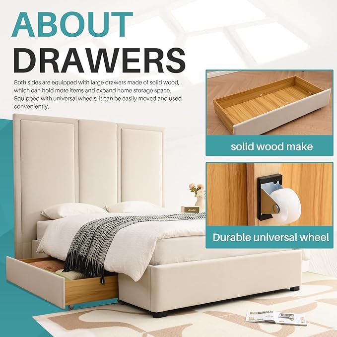 YUHUASHI Queen Size Bed Frame - Image 4
