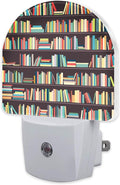 sndheke Books on Bookshelves Night Light, Colorful Books Dusk to Dawn Night by sndheke