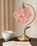 Tiffany Style Flower Table Lamp, Vintage Cherry Blossom Stained Glass Lamp by WillWant