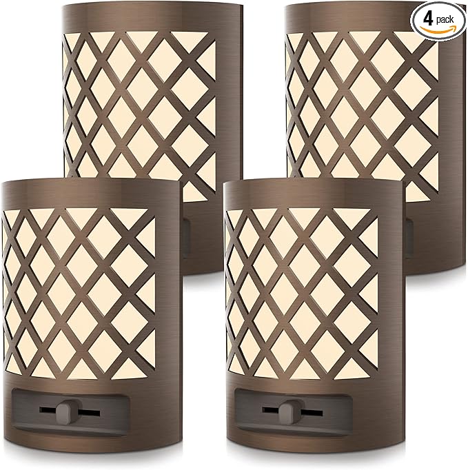 DORESshop Vintage LED Night Light Plug in, Dusk to Dawn Sensor, Dimmable Night by DORESshop