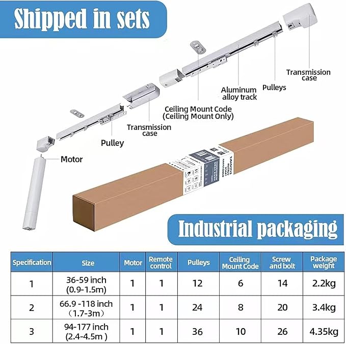 TIPIACE Hard-Wired Tuya Wifi Motorized Curtain Track to Remote Control Ceiling - Image 5