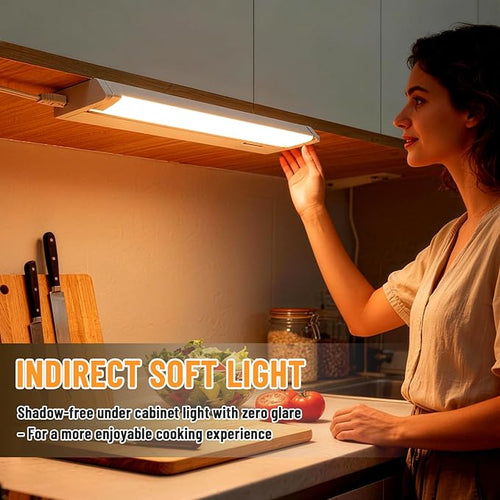 24" 4Pack Hardwired Under Cabinet LED Light Plug in, 16W 1200LM, Rotatable 45° - Image 2