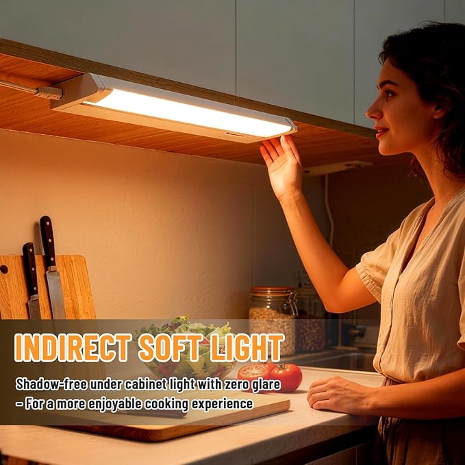 Snyloe 12" LED Under Cabinet Lighting, 8W 600LM, 3 Color Temperatures, - Image 4