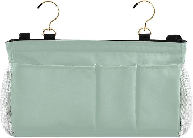 KOPIRIT Cyan Gray Bedside Caddy Storage Bag Bedside Organizer - Image 2