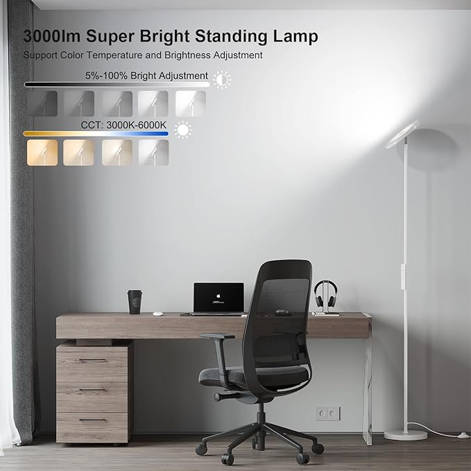 SUNMORY Floor Lamps for Living Room, 32W/3000LM Super Bright LED Floor Lamp - Image 2