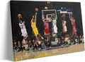 Basketball Legends Canvas Wall Art Print Poster, Iconic Sports Stars Shooting by BBFMAKE