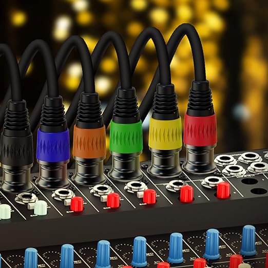 AuxLink XLR Cables, XLR Microphone Cable 6 ft 6 Pack - Image 5