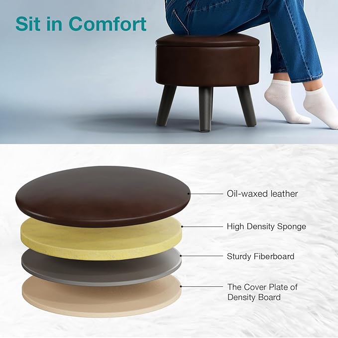FIMIVIBI Small Foot Stool Ottoman - Image 4