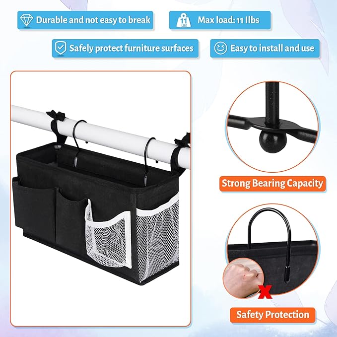 Loghot Bedside Caddy/Bedside Storage Bag Hanging Organizer - Image 2