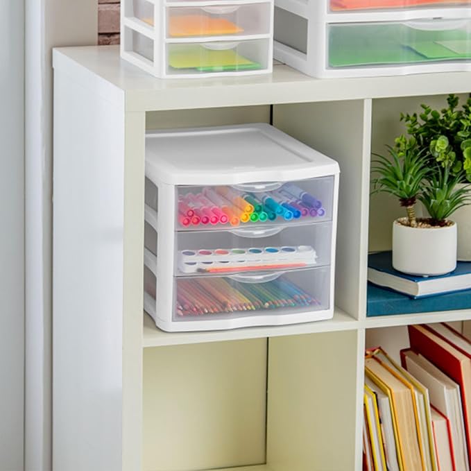 Sterilite Clearview Compact Stacking 3 Drawer Storage Organizer System - Image 6
