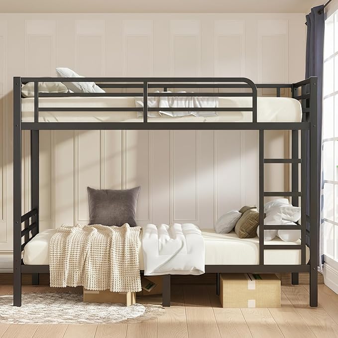 Twin XL Over Twin XL Bunk Bed Frame, Heavy Duty Metal Loft Bed - Image 7