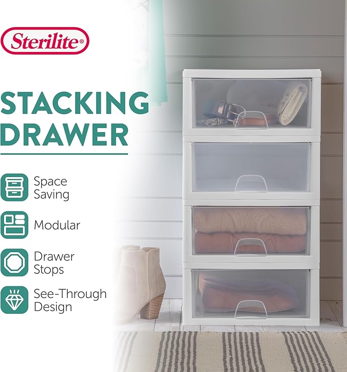 Sterilite 12-Pack 16 Quart Stacking Drawer, Accessories, Craft Supplies - Image 4