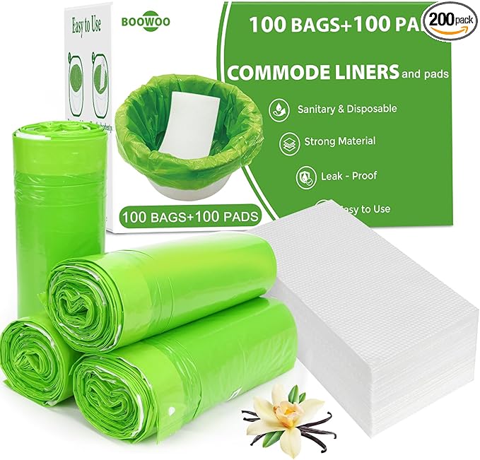 BOOWOO Bedside Commode Liners by BOOWOO