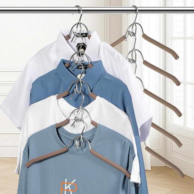 VWV Hangers, Space Saving Hanger, Heavy-Duty Stainless Steel Sweater and Shirt - Image 4