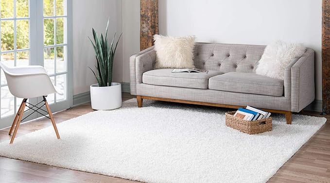 Unique Loom Solid Shag Collection Area Rug - Image 2