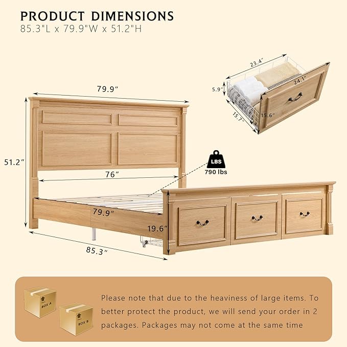 Farmhouse King Size Bed Frame - Image 2