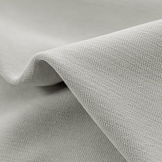 jinchan Chenille Blackout Curtains 96 Inches Long 2 Panels Light Grey Thermal - Image 4