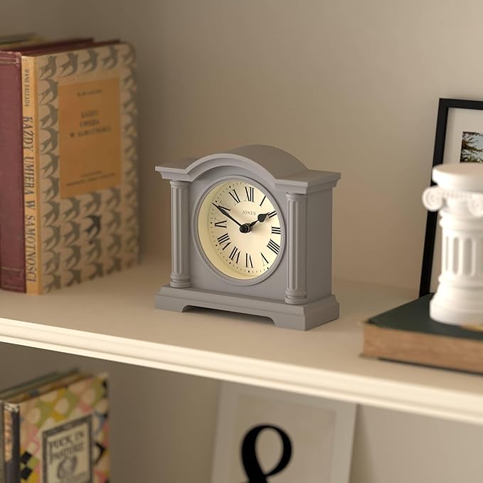 JONES CLOCKS® Kensington Mantel Clock | Classic Arch top Clock | Gray | Stylish - Image 5